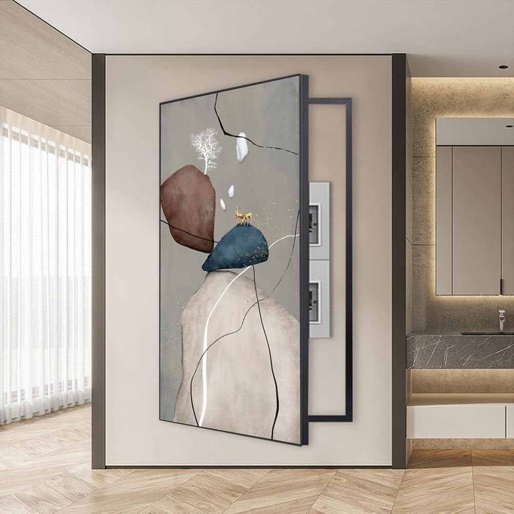 Coperchio per Quadro Elettrico - Coperchio Rimovibile per Scatola fusibili per contatore Elettrico a Scomparsa, Design Creativo per Mobile.