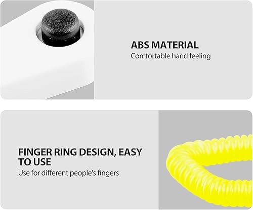 Miniatura 4 de Clicker de entrenamiento para perros, ligero para entrenamiento de mascotas con anillo de dedo y correa de muñeca, clicker para mascotas, gatos,