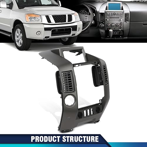 Miniatura 9 de PIT66 Tapa del panel de instrumentos de la consola central para salpicadero, bisel para Nissan Armada 2005-2006Nissan Pathfinder ArmadaNissan Titan