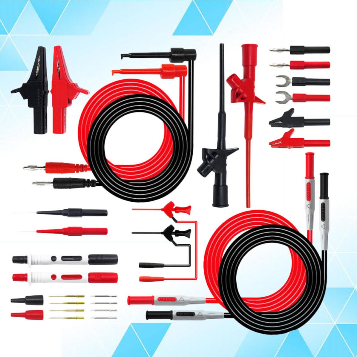 Multimeter Messleitungssatz mit 4-mm Bananenstecker und Krokodilklemme
