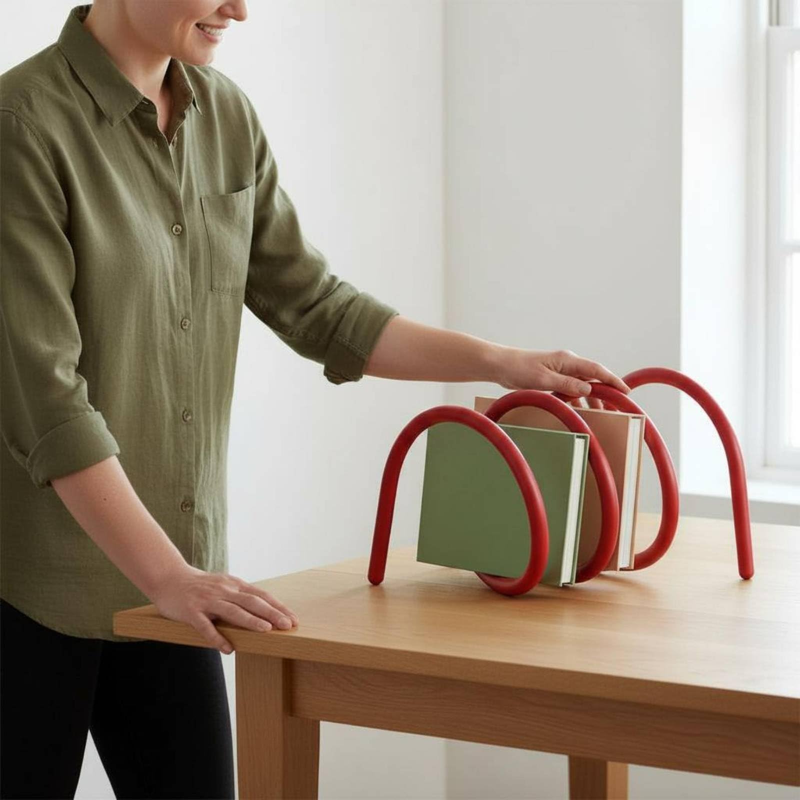 rockible Rotierender Buchständer Bücherhalter Buchstütze Spiral Kompakt Hält Hefte Und Bücher Getrennt für Aufgeräumte Arbeitsfläche für Büro Tisch Wohnzimmer Leseecke, Blau