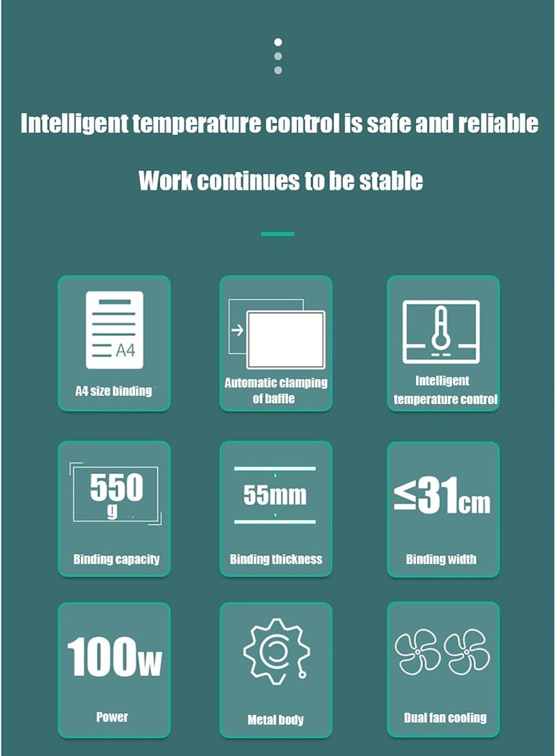 Rilegatrice A Caldo, Rilegatrice Termica A4, Rilegatura Simultanea di 500 Fogli di Carta da 70 G, per A3 (Lato Corto)/A4/A5, Ufficio/appalti/contratti/rapporti di Polizze Assicurative