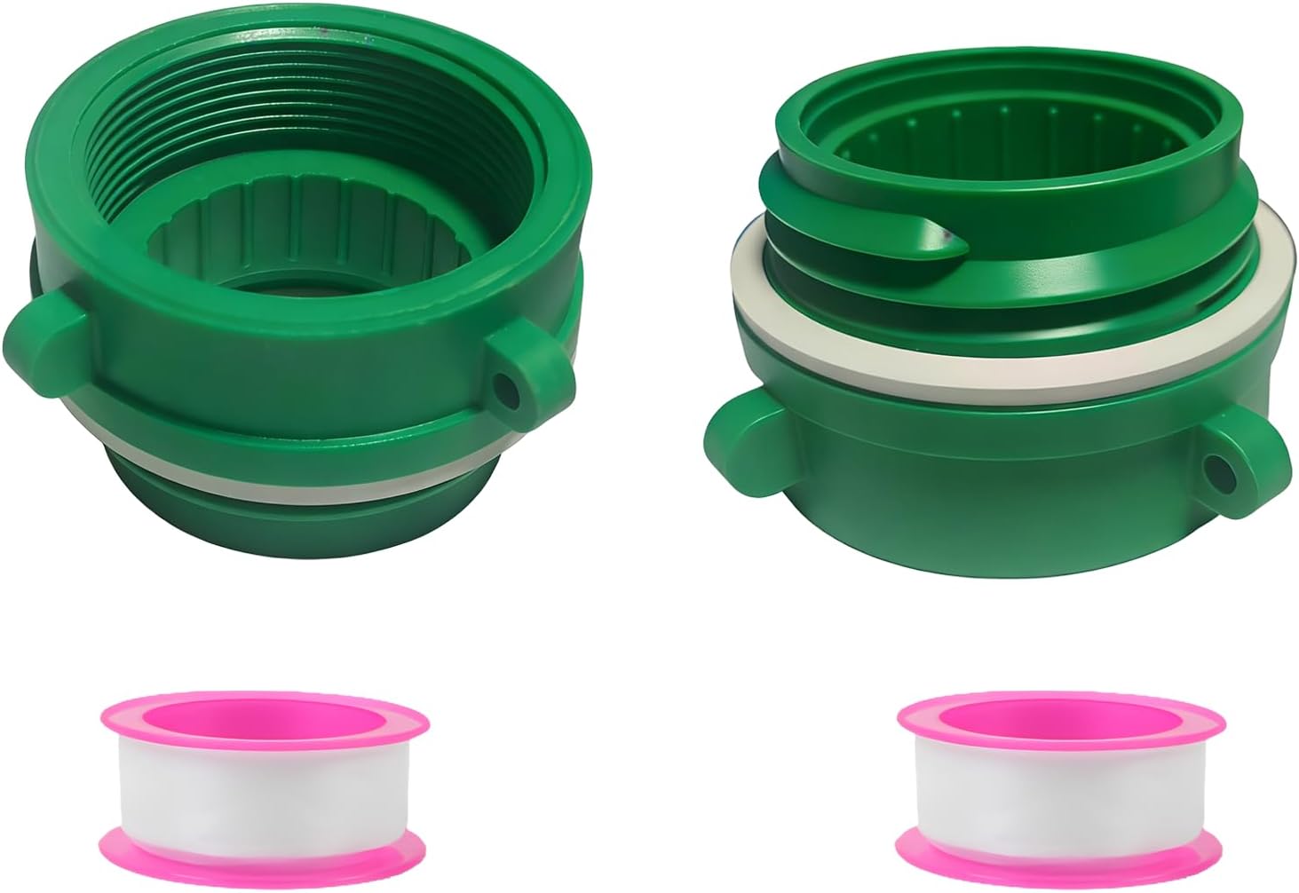 2 Pack 63mm Buttress Adapters for Drums,63MM-25 Coarse Bung buttress to NPT,Threaded collar Fit For drum pumps,hand pump with plastic Barrel or Tank