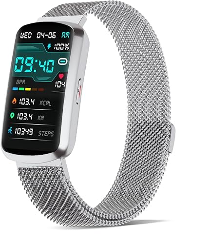 Monitor de salud y fitness, reloj inteligente con monitor de frecuencia cardíaca y presión arterial 247, rastreador de actividad con oxígeno en