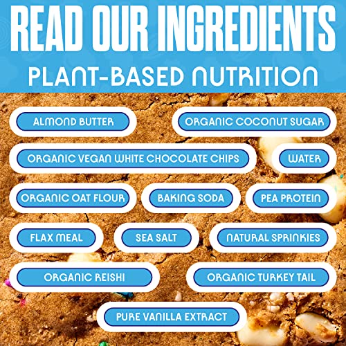 Toto Vegan Cookies, Birthday Cake Cookie, High Fiber Snacks, Gluten Free Cookies, Plant Based Snacks With Superfoods & Adaptogens, 8Gr Protein Cookies, Pack Of 10 Individually Wrapped Cookies #TOP3