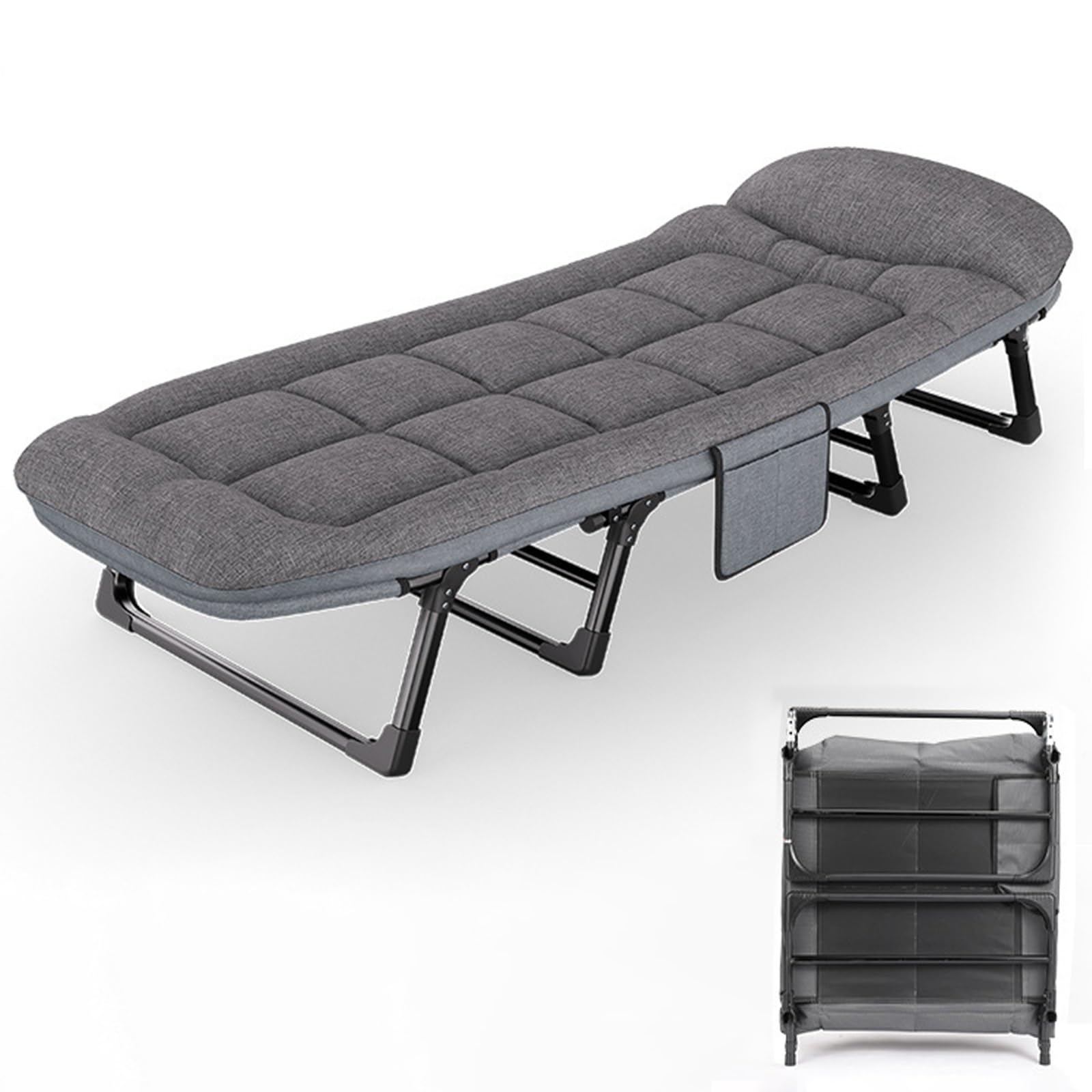 Lit pliant portable adulte idéal pour le camping et le voyage en plein air