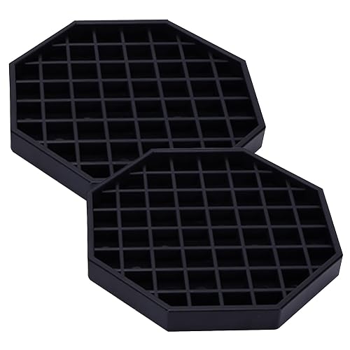 Happy Reunion 6-Inch Octagon Drip Trays Black Plastic 2-Pack