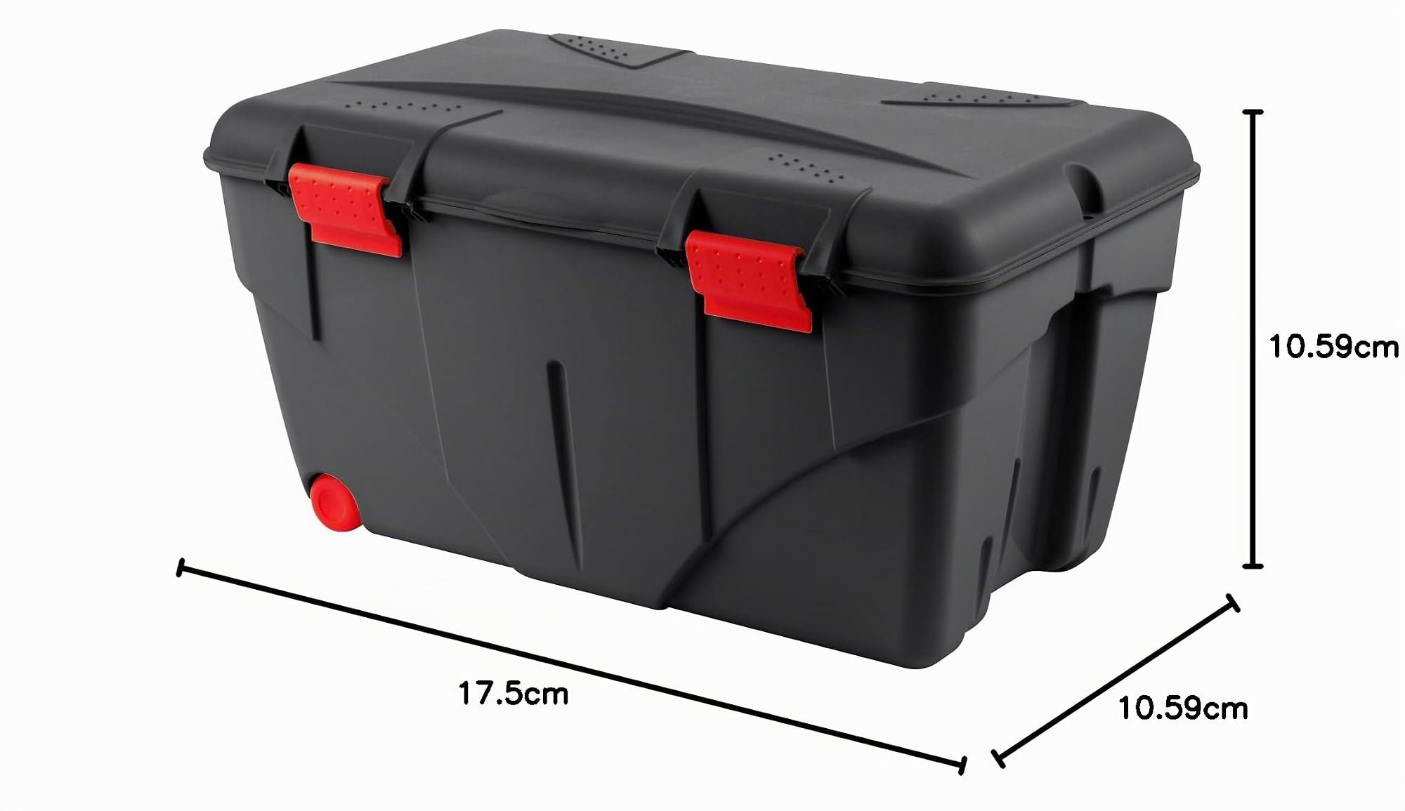 Boite à Outils - Caisse de Rangement avec Couvercle + roulettes Malle Trafic 200 L Rouge/Noir