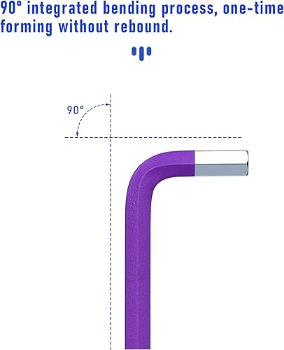 Miniatura 3 de Llave Allen de llave hexagonal de extremo de bola de 0.315 in, llave hexagonal interna, herramienta de reparación de acero S2 de brazo largo en