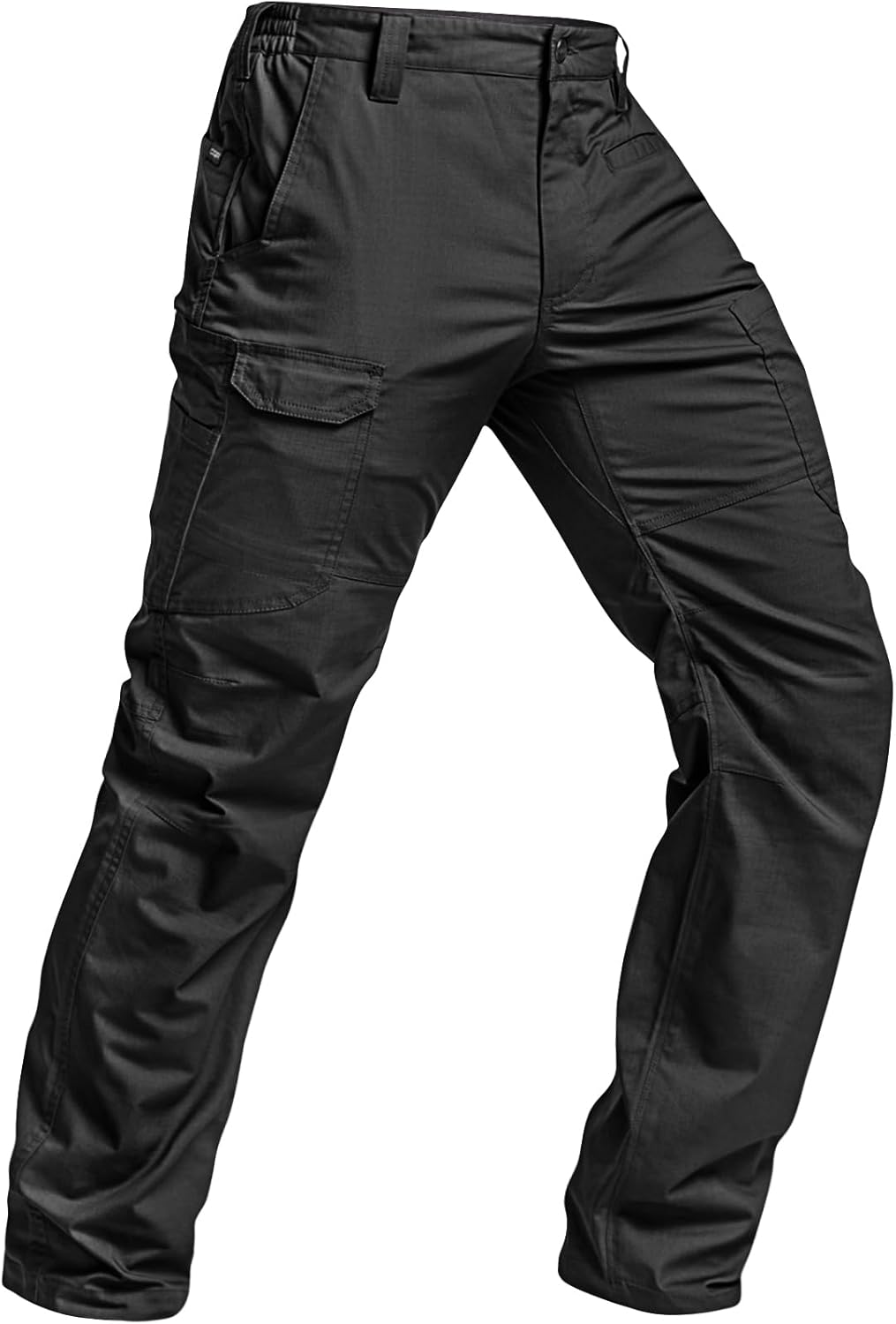 CQR Men's Utility Flex Cargo Pants, Classic-Fit Casual Stretch Work Pants, Water Resistant Lightweight Tactical Hiking Pants - Image 9
