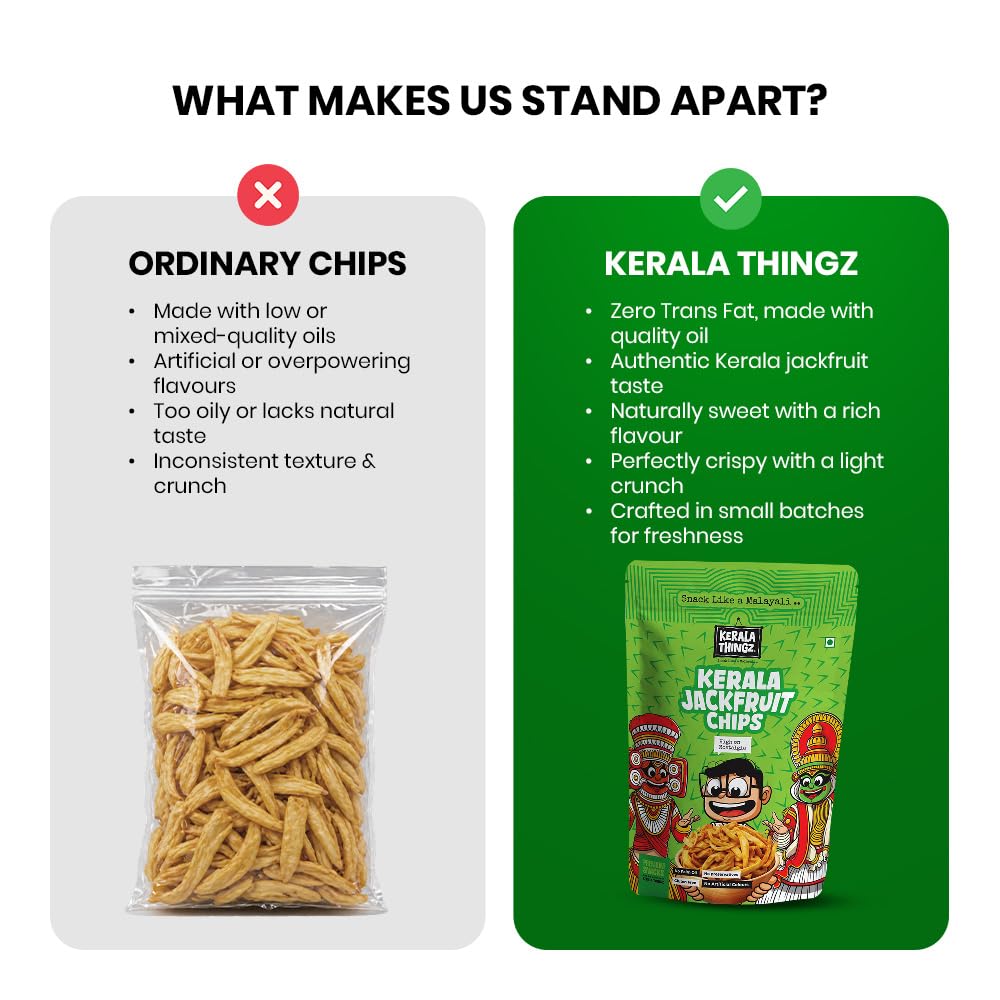 Kerala Thingz Banana & Jackfruit Chips Combo 250g (100g Banana Chips & 150g Jackfruit Chips) 2