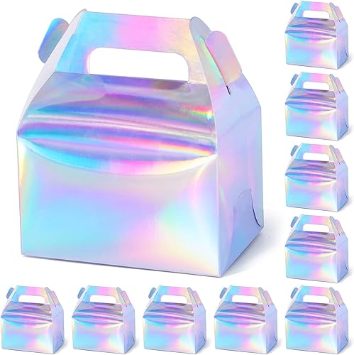 Miniatura 1 de SZYCHEN 10 unidscaja de regalo holográfica pastel caramelo galleta embalaje cartón portátil para bodas y fiestas de cumpleaños