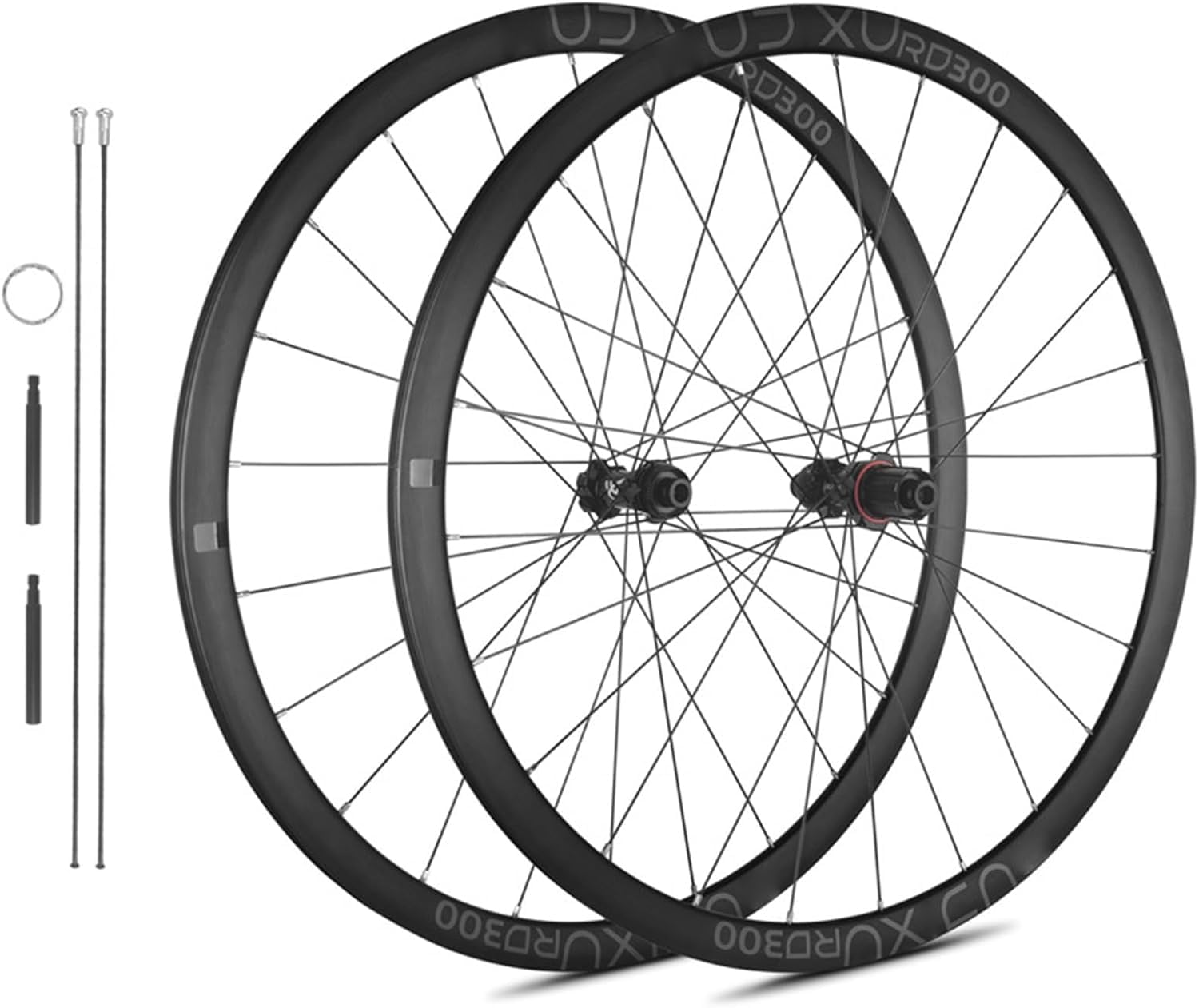 HOMSXPAC 700C Racing Bike Wheelset Ultra-Lightweight Aluminum Alloy Rim 30 Mm Disc Brake Bicycle Wheels Center Lock Hub Thru-Axle 100 Mm/142