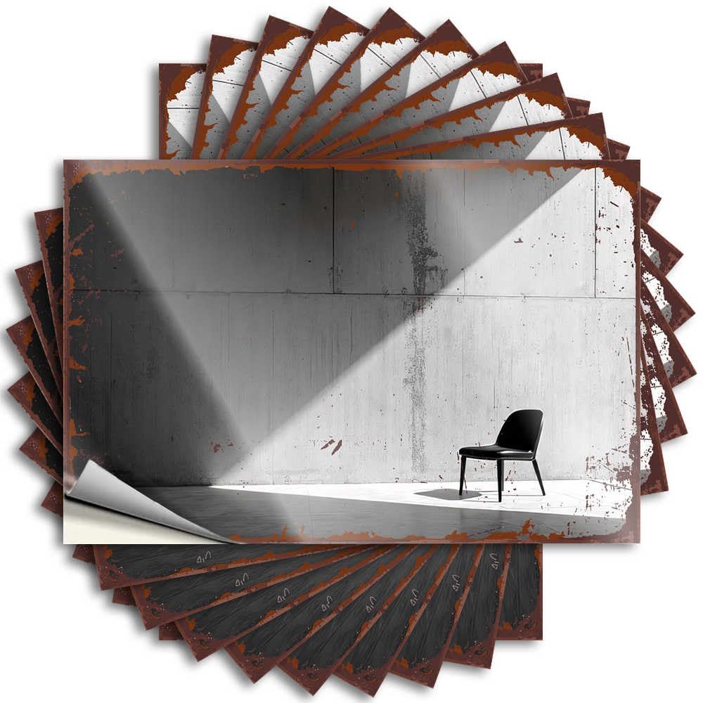 Minimalist Chair in Spotlight On Concrete Wall Teen Decor Great - Lettering Sticker Bottle Waterproof Decal(8X12CM)