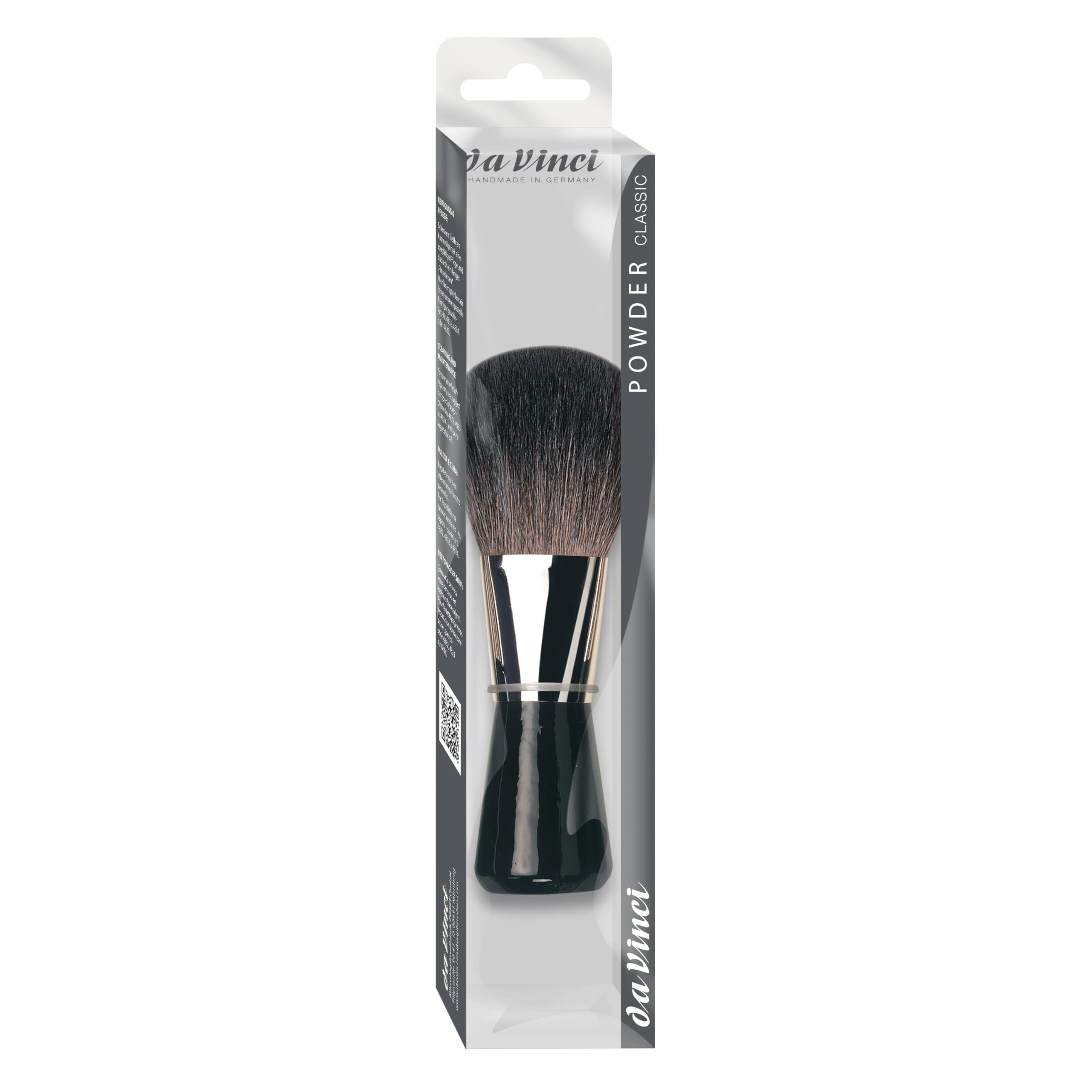 da Vinci, CLASSIC, Puderpinsel mit Standfuß oval, Naturhaare | Extrafeine Ziegenhaare – perfekt abgestimmt für präzises Auftragen von gepresstem und losem Puder.