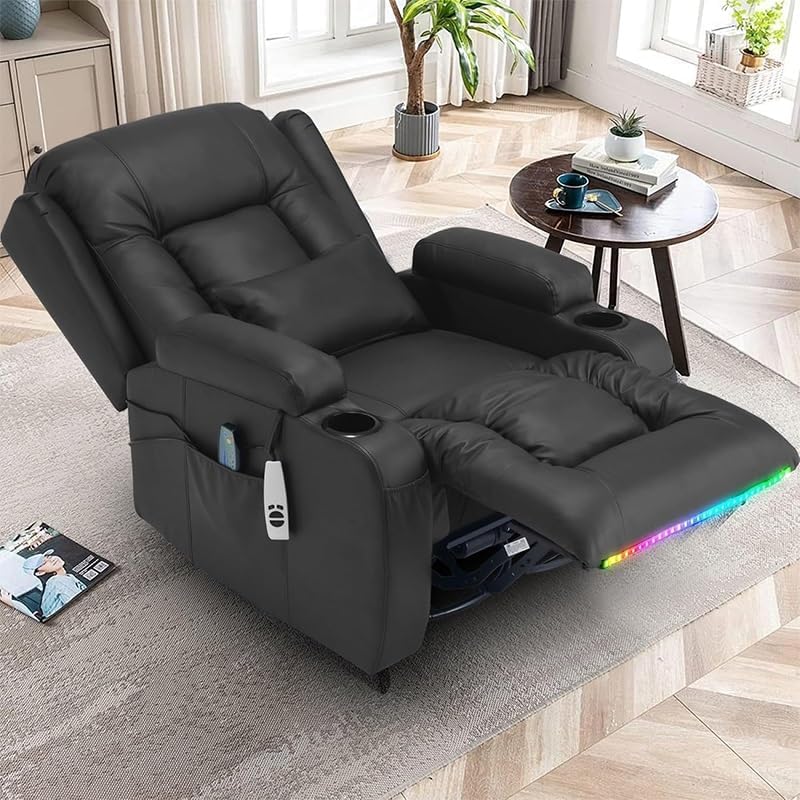 Extra Wide Lay Flat Lift Chair Recliner with Cup Holder and Storage for Big and Tall, Power RV Recliner Chairs with Remote Control USB Ports for Small Spaces Easy Assembly