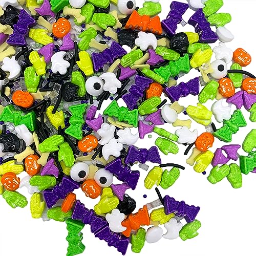 Image of Halloween Sprinkles Edible Candy Eyes for Decorating Eyeballs Skull Bones Bats Pumpkins Sprinkles Halloween Themed Desserts Cookies Baking Cake Cupcakes Toppers Decoratings