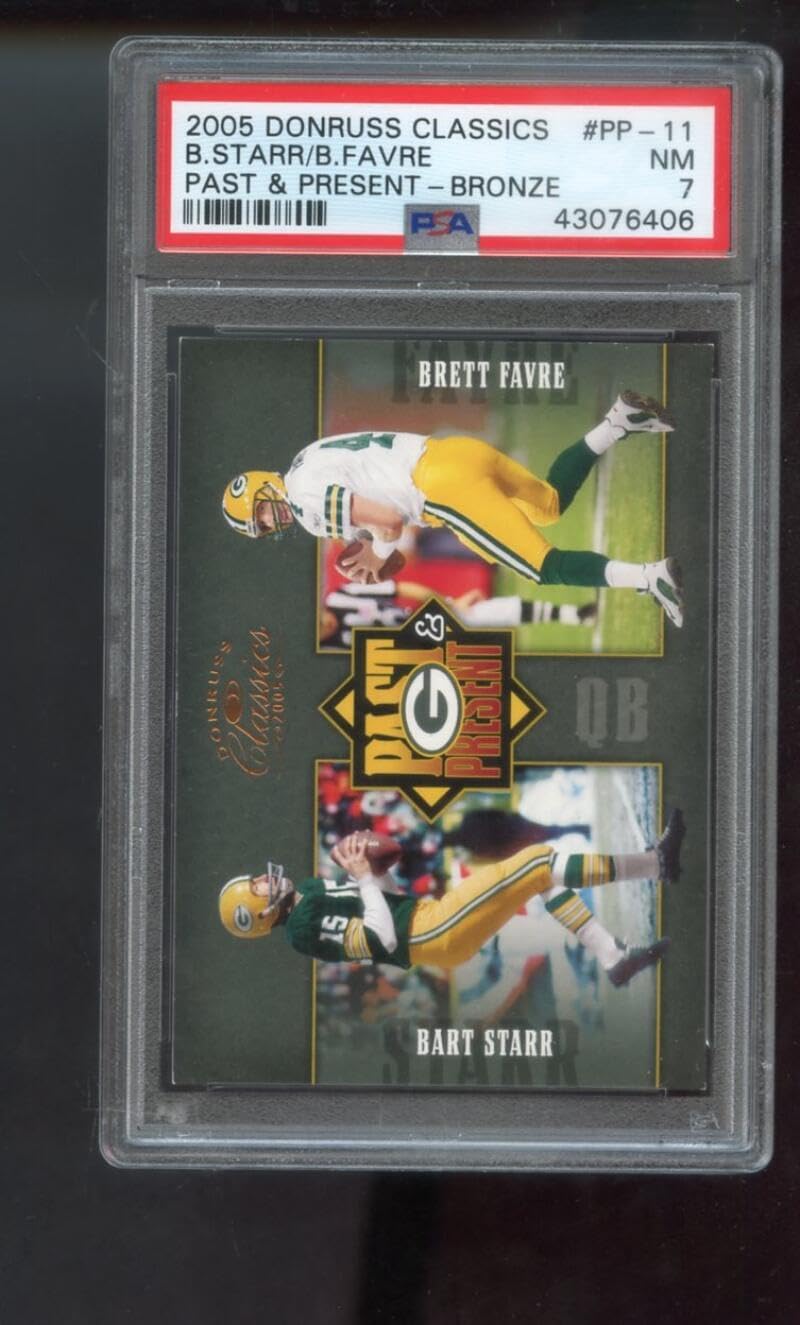 2005 Donruss Classics Past And Present Bronze #PP-11 Bart Starr Brett Favre PSA 7 Graded Football Card NFL INSERT 784/1000