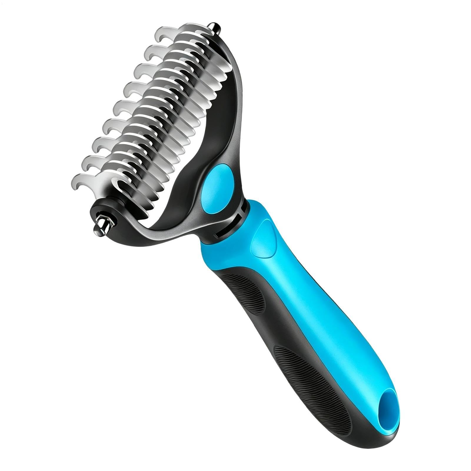 Dog Detangling Comb Double Sided Ergonomic Handle Stainless Steel Teeth Dog Grooming Brush for Puppy Cat Rabbit Long and Short Hair Pets