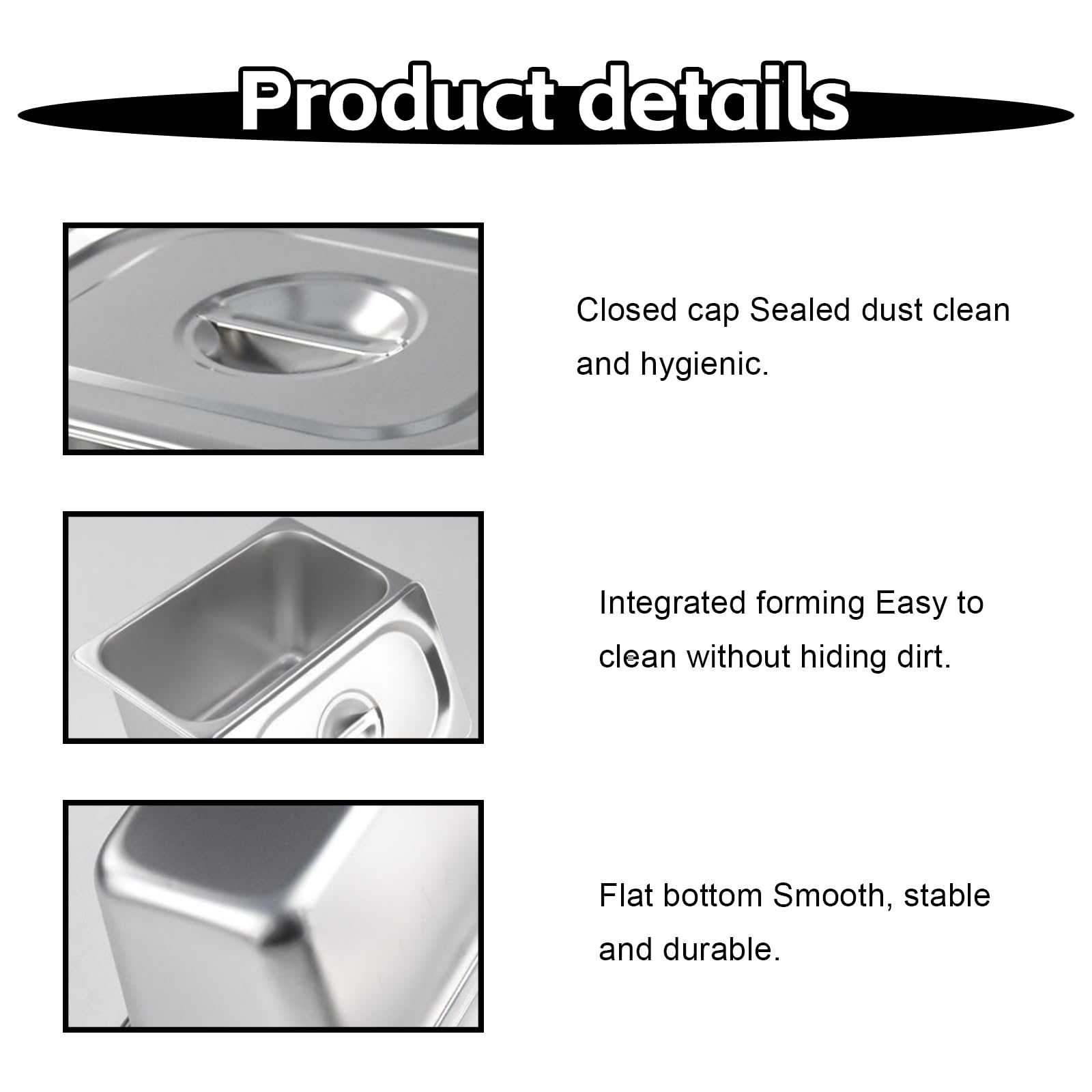 Juego de 4 recipientes de acero inoxidable con tapa, GN 1/9 (17,5 x 11 x 10 cm) – Juego de bandejas para catering, buffet, chuletas, carne y pescado, juego de recipientes gastronorm de metal