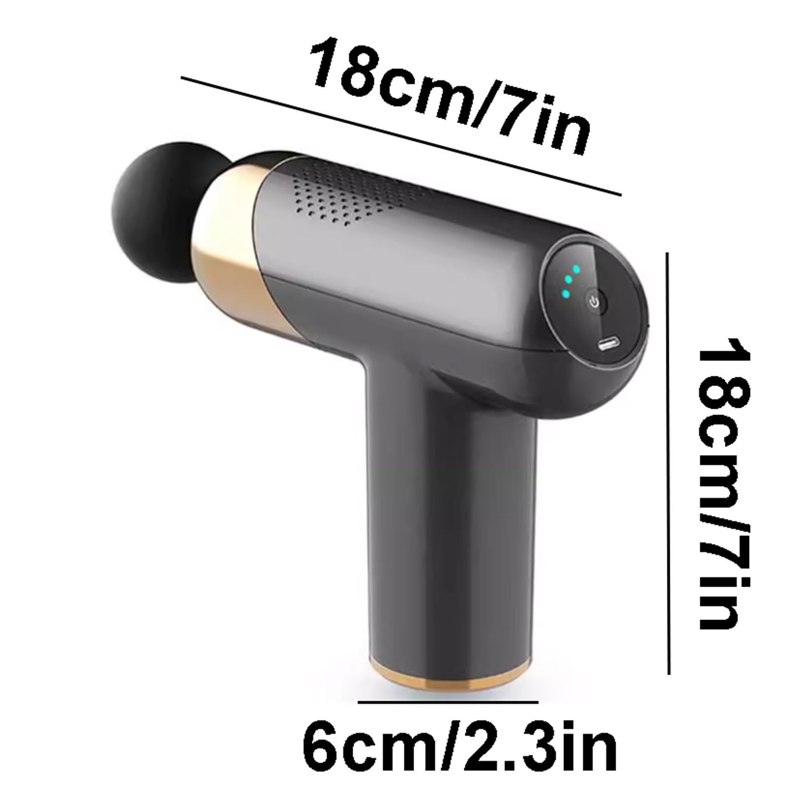 Wielofunkcyjny pistolet do masażu z tworzywa sztucznego z 6 prędkościami i 4 głowicami do masażu, przenośnymi masażerami do ciała, nóg, ramion i pleców, regulowany (srebrny)