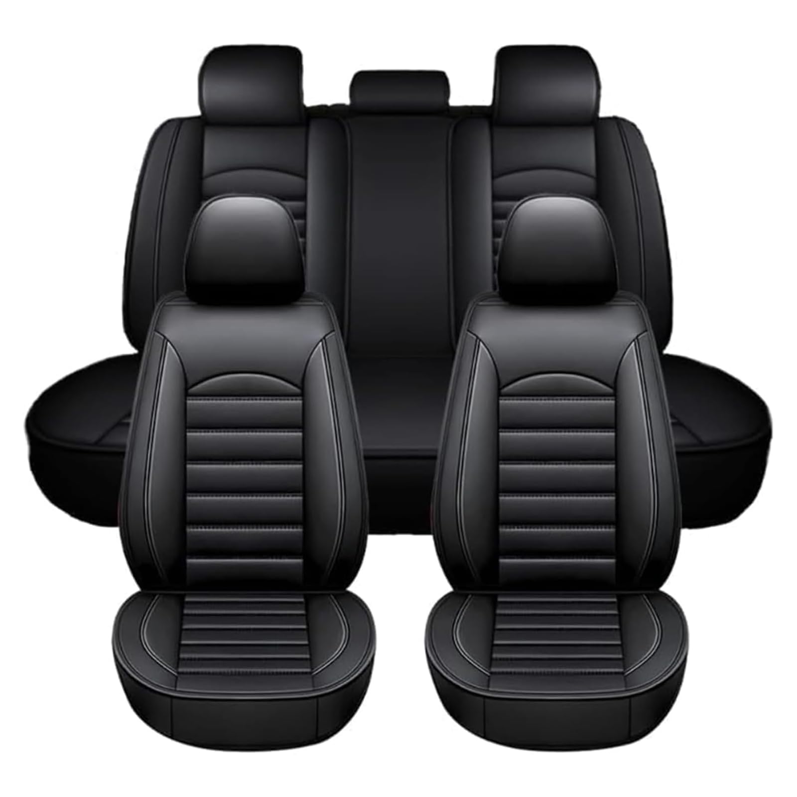 Fundas Asientos Coche, para VW Golf 7 Golf VII 2012 2013 2014 2015 2016 2017 Fundas de Cuero Robusto de Lujo, Protección Completa Impermeable Antideslizante Juego Completo
