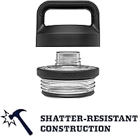 Vista 7 de YETI Rambler 26 oz Bottle, Leakproof, Vacuum Insulated, Stainless Steel with Chug Cap, Black Forest Green