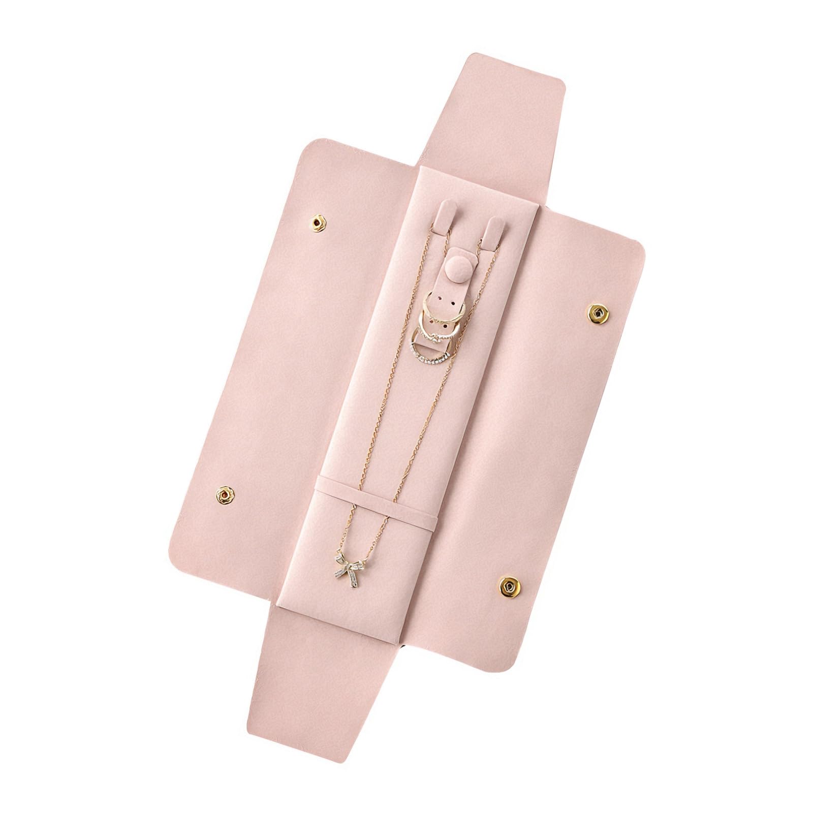 Kaeltsyn Jewelry Storage Solution for Frequent Travelers Featuring Multiple Sections and Closure Rings Storage