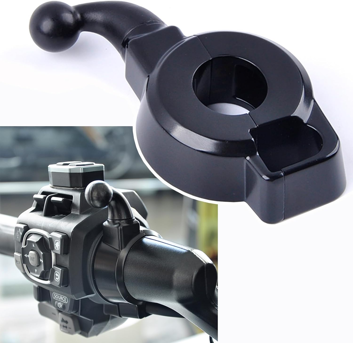 PANICAL Motorcycle for Honda Goldwing GL1800 F6B DCT 2018-2025 Left Handlebar 17mm 5/8 inch Ball Joint Bracket Compatible with Phone and Cup Holder (Left Ball Head Bracket)