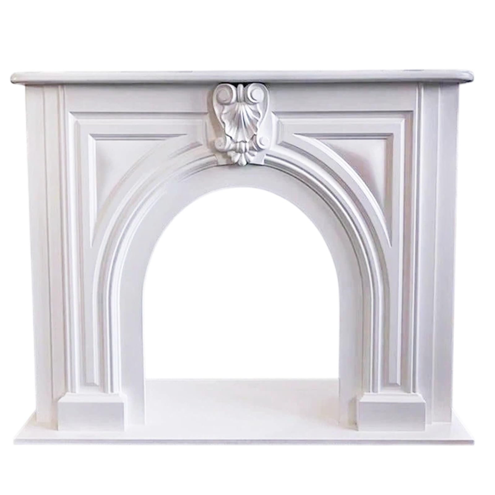 Mantels Surrounds Solid Wood Decorative Fireplace Mantel Traditional Arched Surround Shelf Decorated Frame