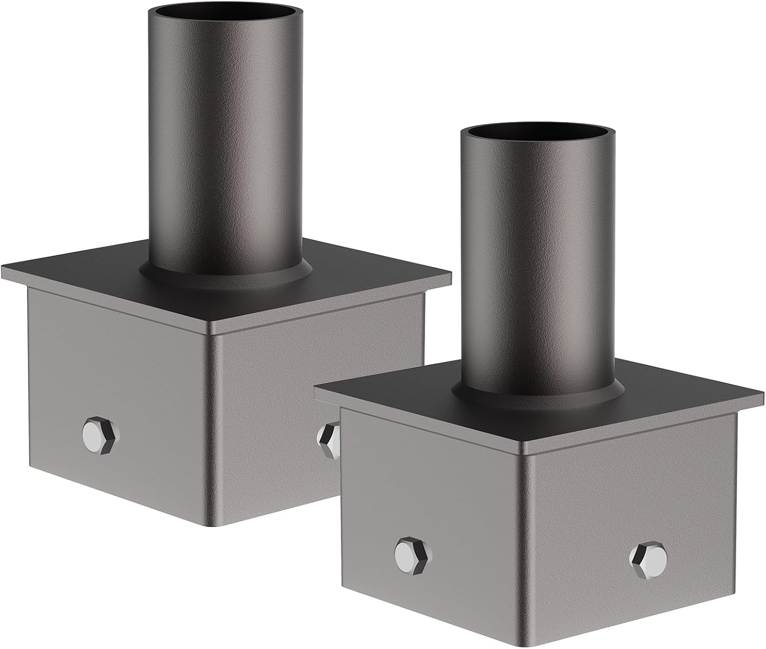 5 Inch Square Light Pole Slip Fitter Tenon Adapter, Outdoor 2 3/8 Inch Mount Bracket for LED Parking Lot Lights, Street Light, Heavy Duty Steel, Corrosion Resistant, 2Pack