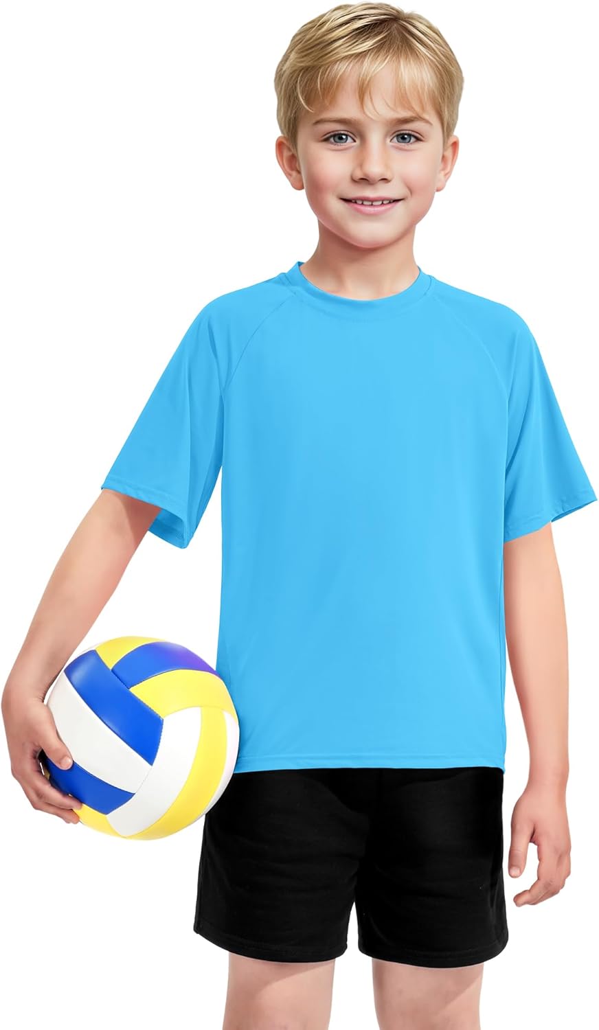 Auranso Boys Rash Guard Short Sleeve Boys Swim Shirt UPF 50+ Quick Dry Shirt for Girls - Image 5