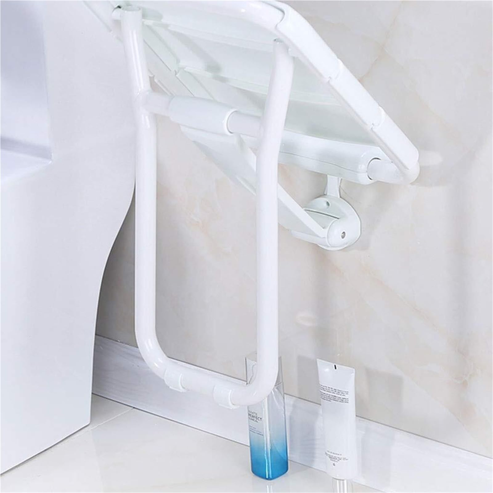 Asiento de Ducha Plegable de Pared, Banco de Ducha de Acero Inoxidable Resistente, Antideslizante, Silla Plegable de Pared