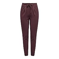 ONLY Onlpoptrash Life Easy col Pant Pnt Noos Pantaloni, Rosso Caoba