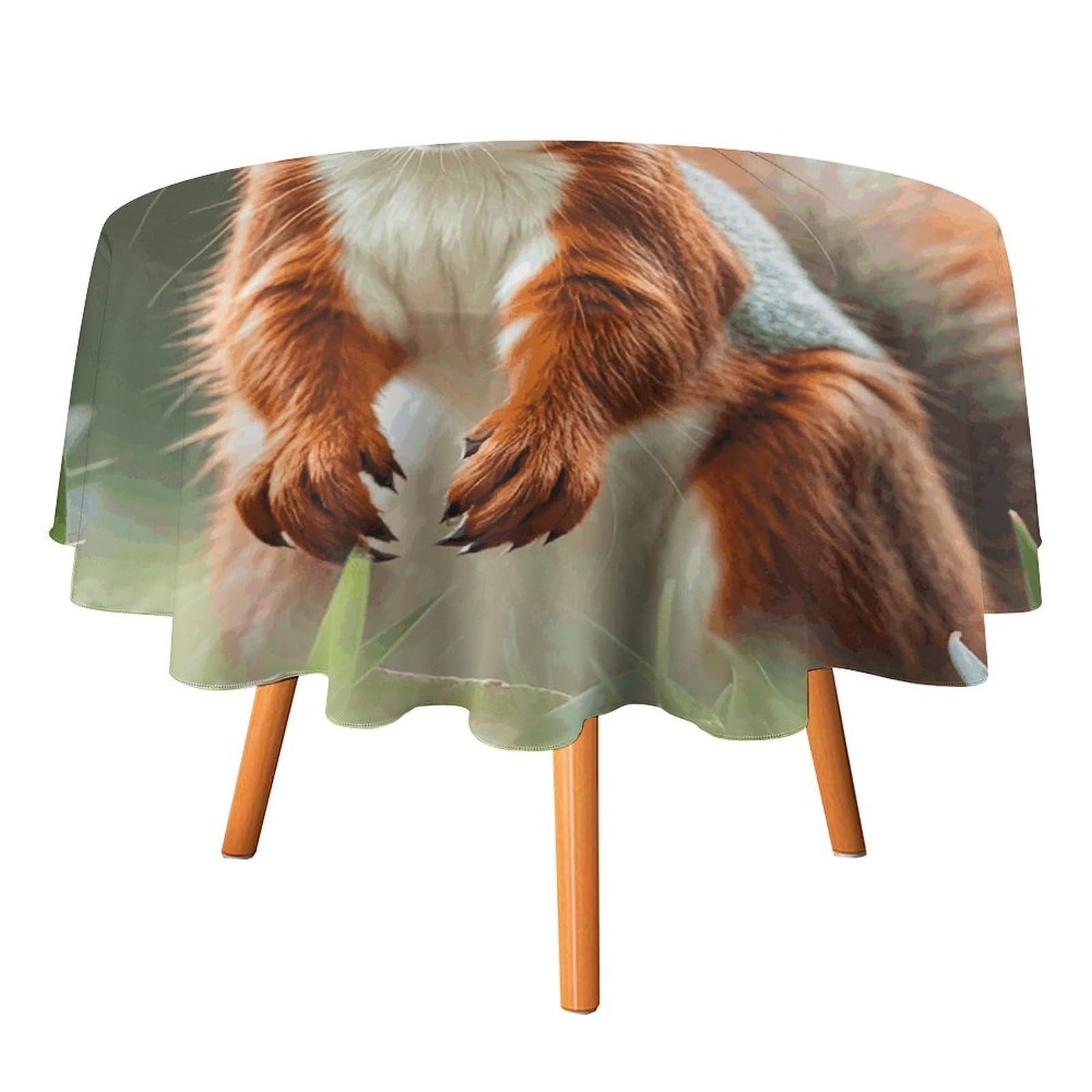 SMAZDFXX Cute Squirrels Tablecloth for Restaurant, Round Polyester Table Cover 50x50in for Party
