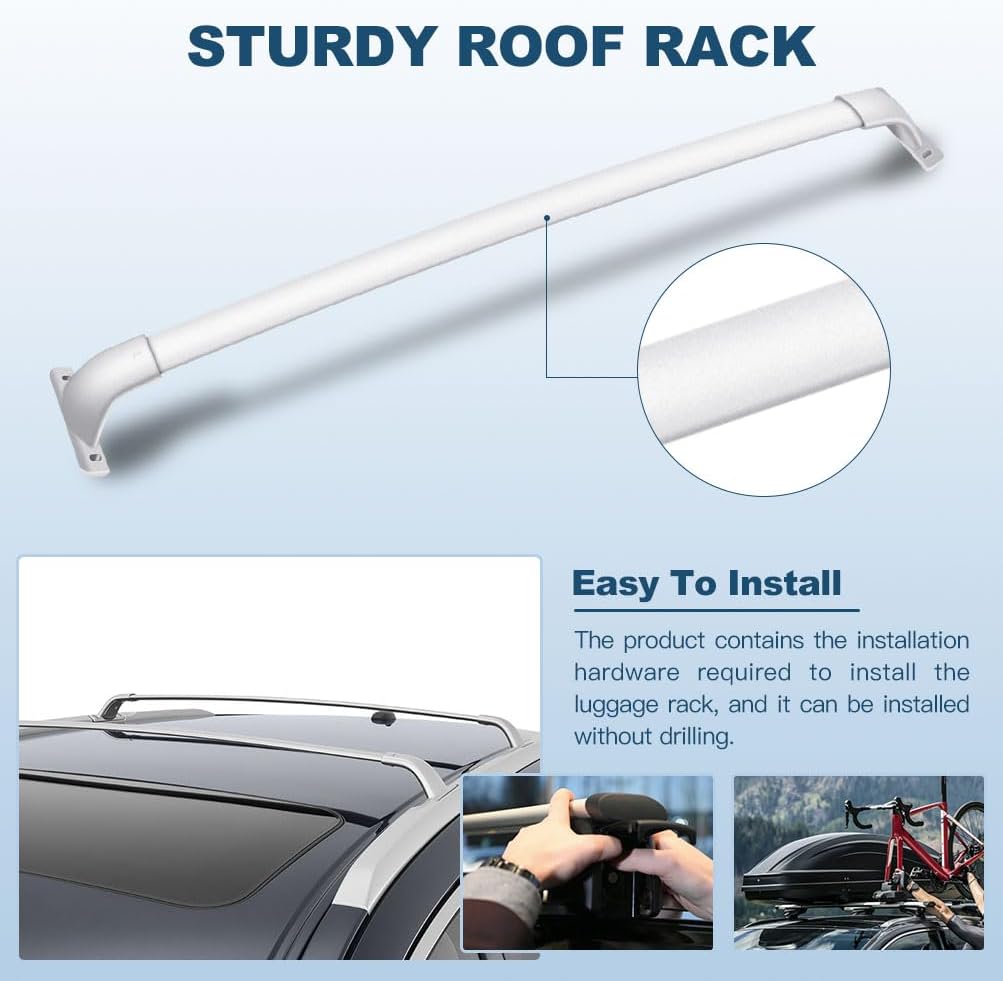 ECCPP Roof Rack Cross Bars Luggage Cargo Carrier Rails Fit for Infiniti JX35 2013,for Infiniti QX60 2014 2015 2016 2017 2018 2019,Aluminum Cargo Racks Rooftop Luggage Canoe Kayak Carrier