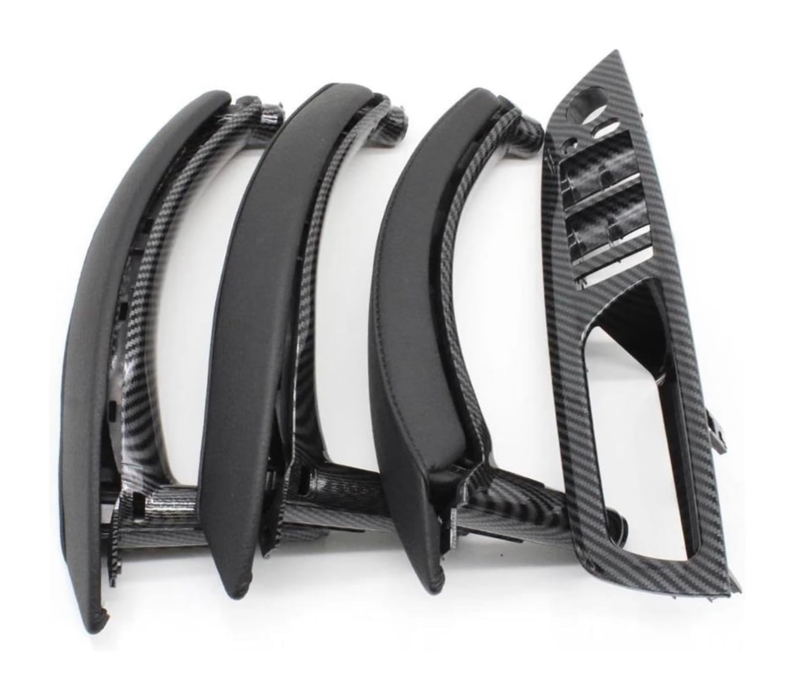 FANGZIQF Inner Door Pull Handles for BMW X5 X6 E70 E71 2007-2014 Interior Door 7PCS Set LHD RHD Window Switch Panel Pull Handle(Carbon,RHD)