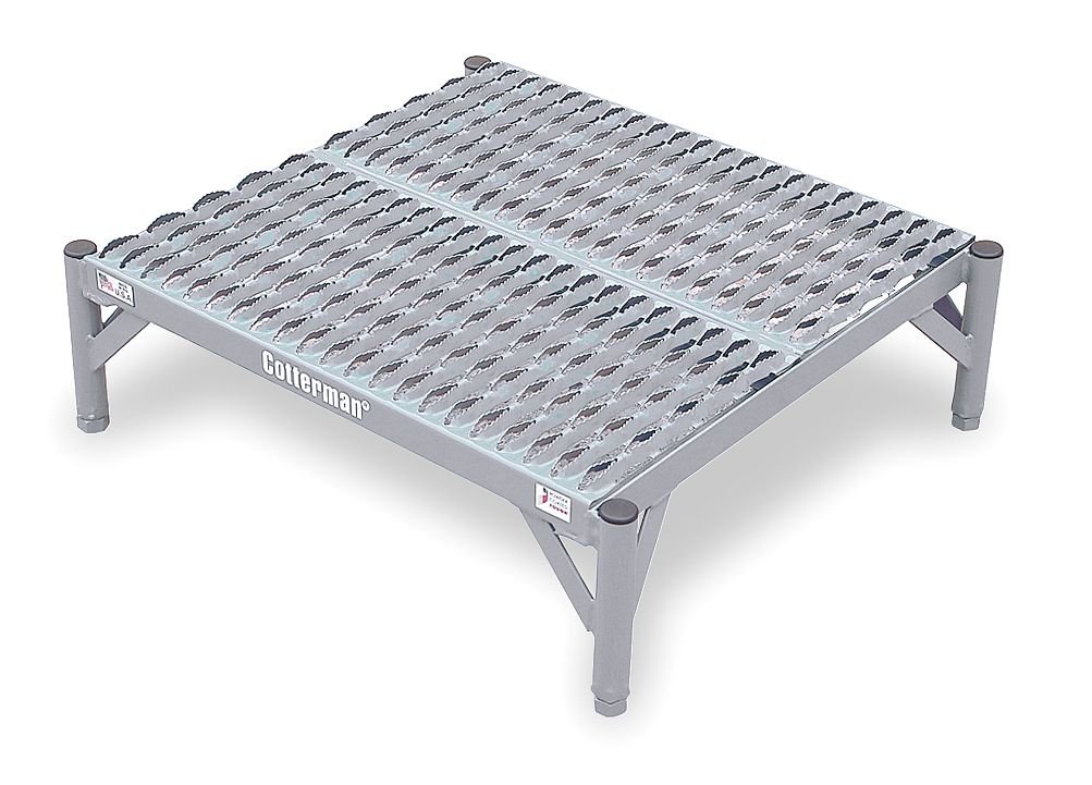 Work Platform, Adjustable Height, Steel, 9 to 14 In H Ladder Racks