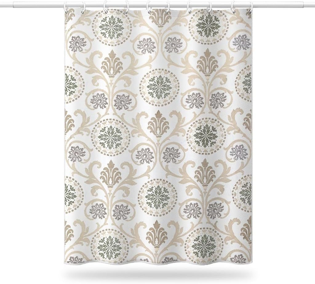 Shower Liner Shower Curtain Bath Shower Curtain Polyester Waterproof Shower Curtain Bathroom Partition Curtains Bathtub Curtains with Hooks Suitable for Bathroom (Size : W150xH180cm) ()