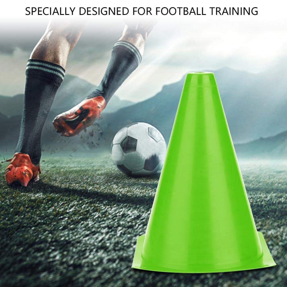 Alomejor Conos de Entrenamiento,Resistentes Conos fútbol plástico Verde 18cm 6 Piezas for Jugadores Profesionales Equipos niños Entrenamiento en casa