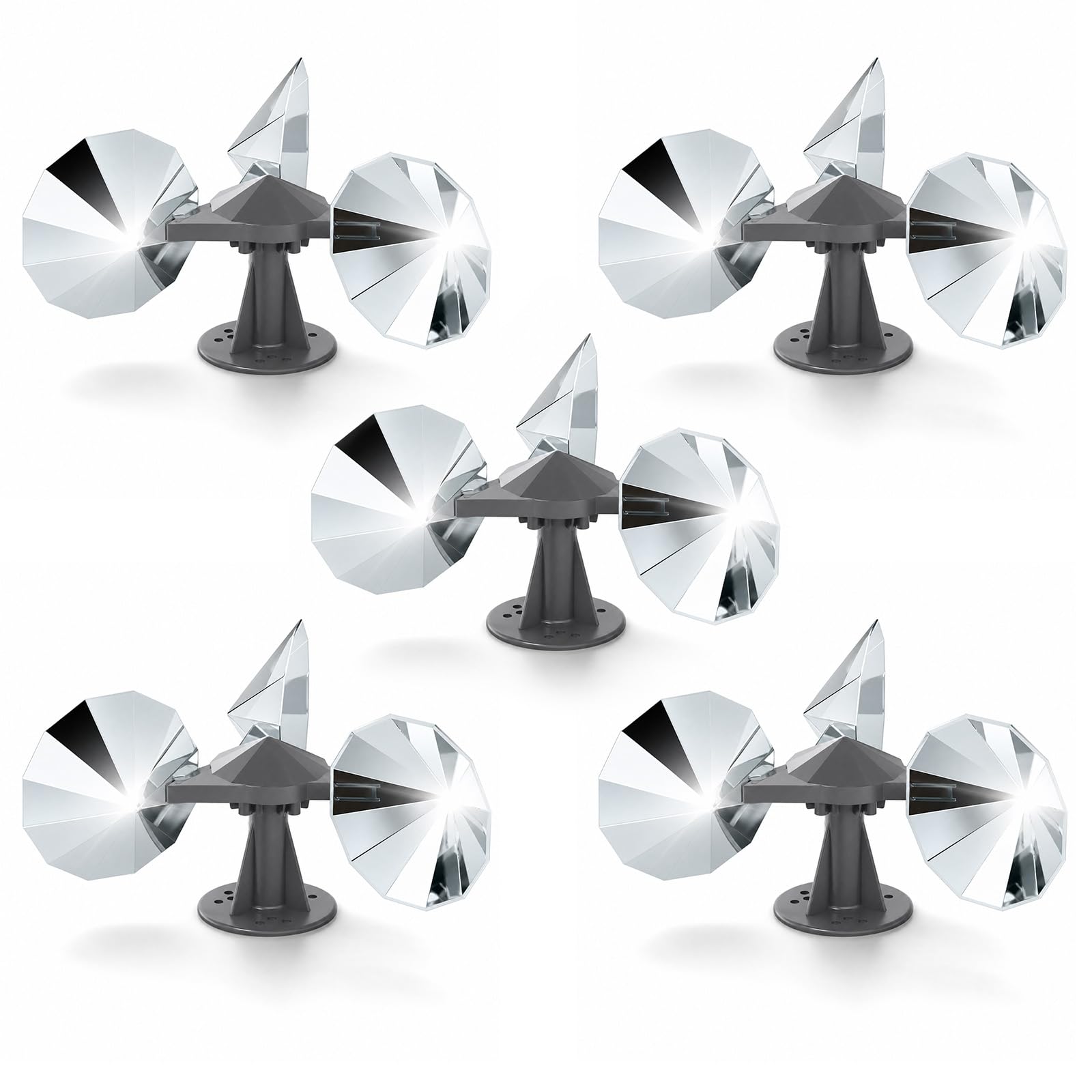 OFFO Bird Reflective Spinning Deterrent Devices for Outside, Keep Birds Away Pigeon Woodpeckers Deterrent for Garden, 5 Packs