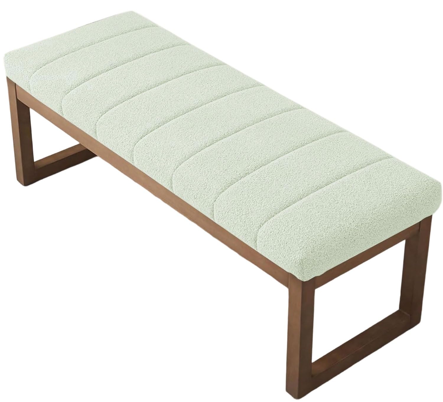 uyeoco Indoor/Outdoor Bench Cushion – 120cm/150cm/100cm/90cm x 40cm/35cm/30cm/25cm – Non-Slip Seat Pad for Bay Windows, Garden Patio, Long Chairs, Swings & Porch Furniture(Milk white,25x200x5cm)