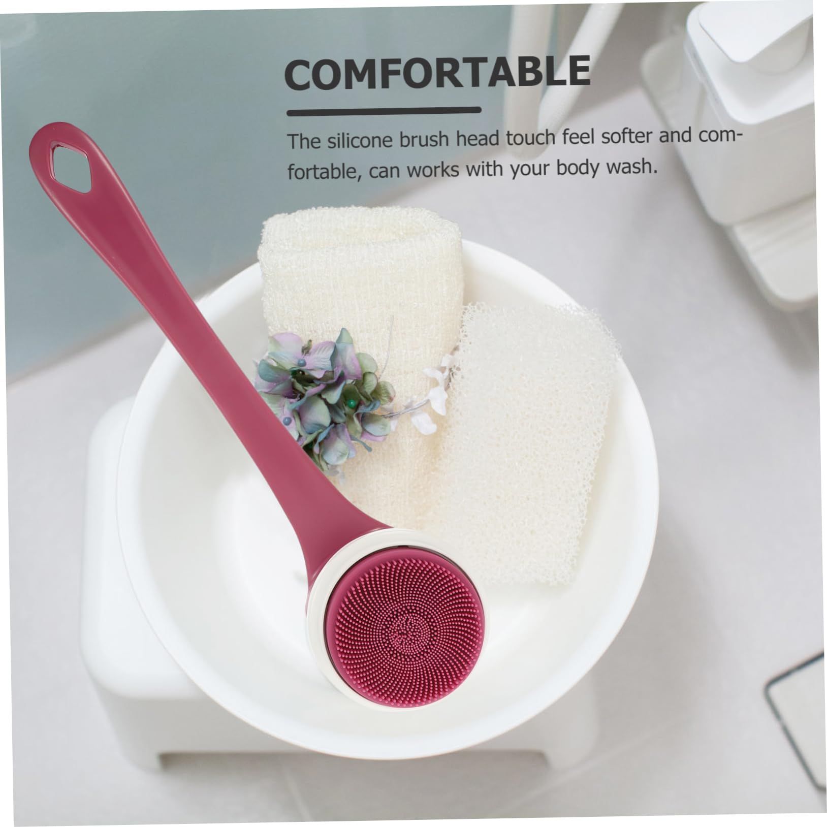 Happyyami Cepillo Corporal Eléctrico Depurador de Ducha 1 Unidad Tamaño Mediano Resistente al Agua para Adultos Limpieza Profunda Masaje Cabezales Intercambiables Uso Baño