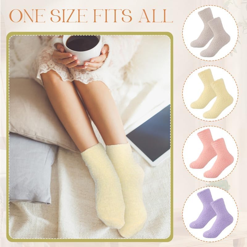 Hicarer 36 Pairs Thicker Warm Fuzzy Socks for Women Bulk Plush Slipper Socks Winter Adult - Image 2