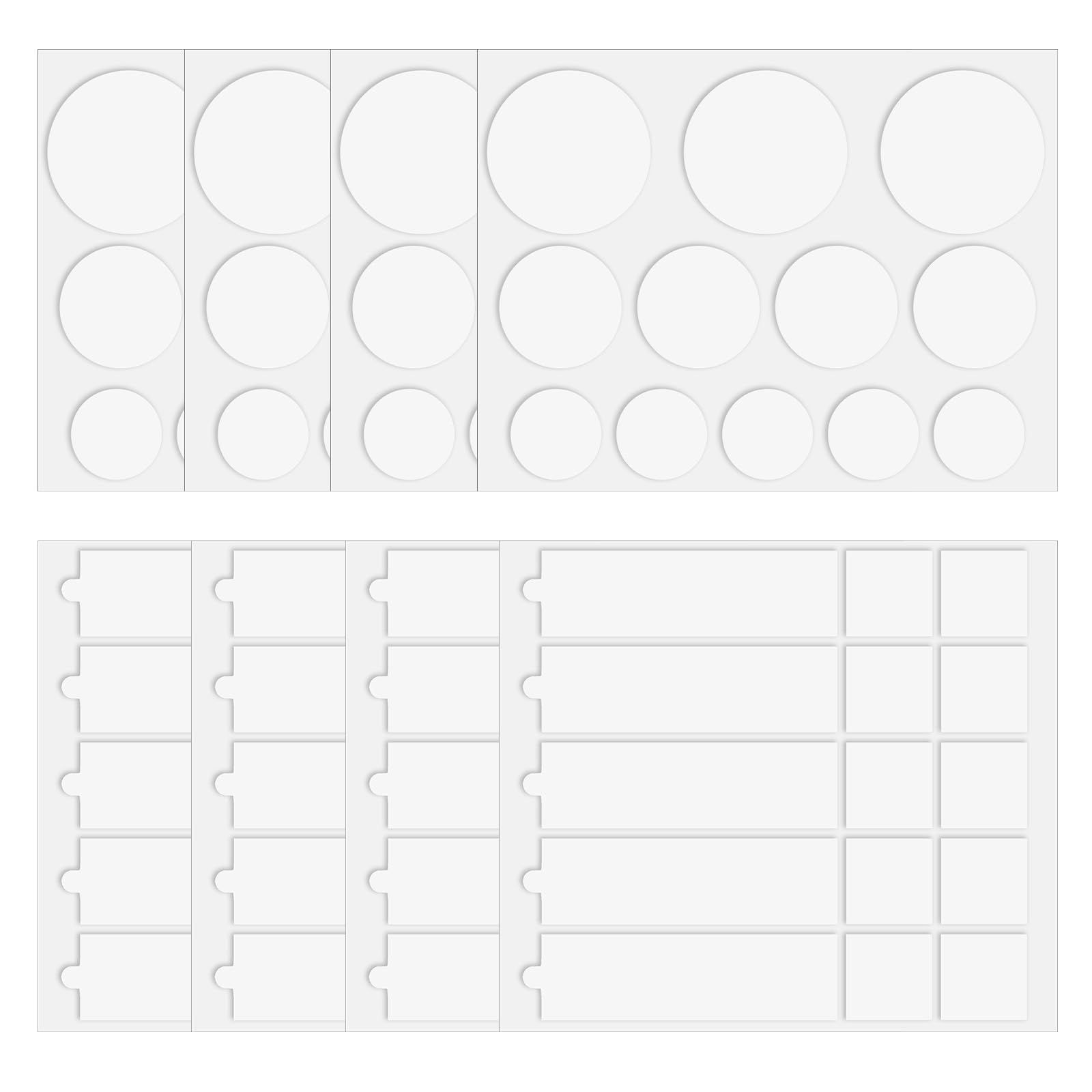 8 Sheet Double Sided Sticky Dots, 98 Pcs Round and Square Wall Tape, Nano Tape Double Sided Strips, Removable Poster Putty for Hanging, Heavy Duty Adhesive for Balloons, Photo, Decoration, Art Craft