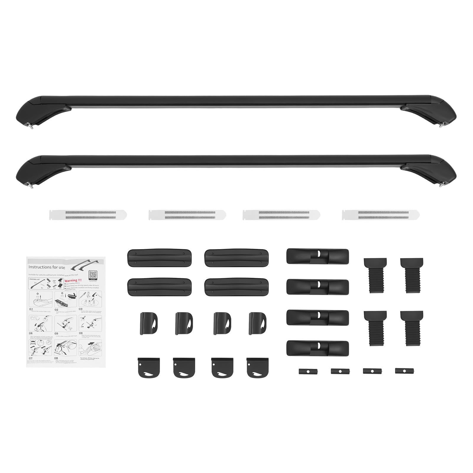 Baca universal de aluminio, barras de techo ajustables con candados, barras transversales para la mayoría de 4 o 5 puertas de coche, capacidad de carga de hasta 165 libras, largo 100 cm