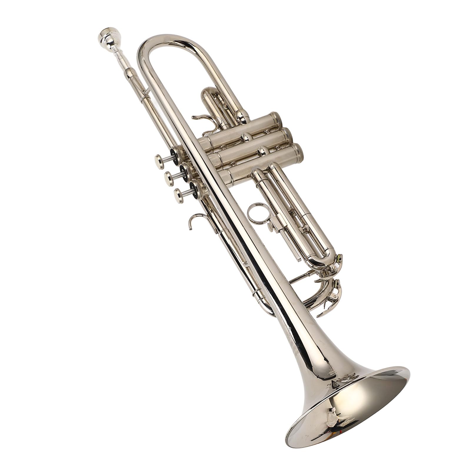 RiToEasysports Tromba in Sib Standard di Alta qualità con Bocchino, Suono Brillante per Musica Ad Alto Volume, Ottone/argento, Principianti/studenti