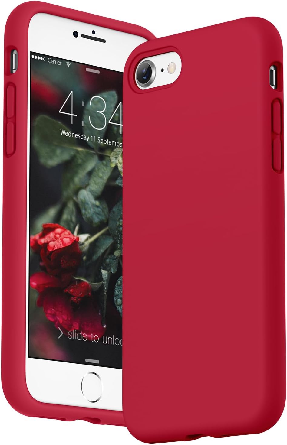SURPHY Designed for iPhone SE Case, iPhone 8 Case, iPhone 7 Case, Liquid Silicone Phone Case for iPhone se 3rd 2nd SE 2022 SE 2020, Red