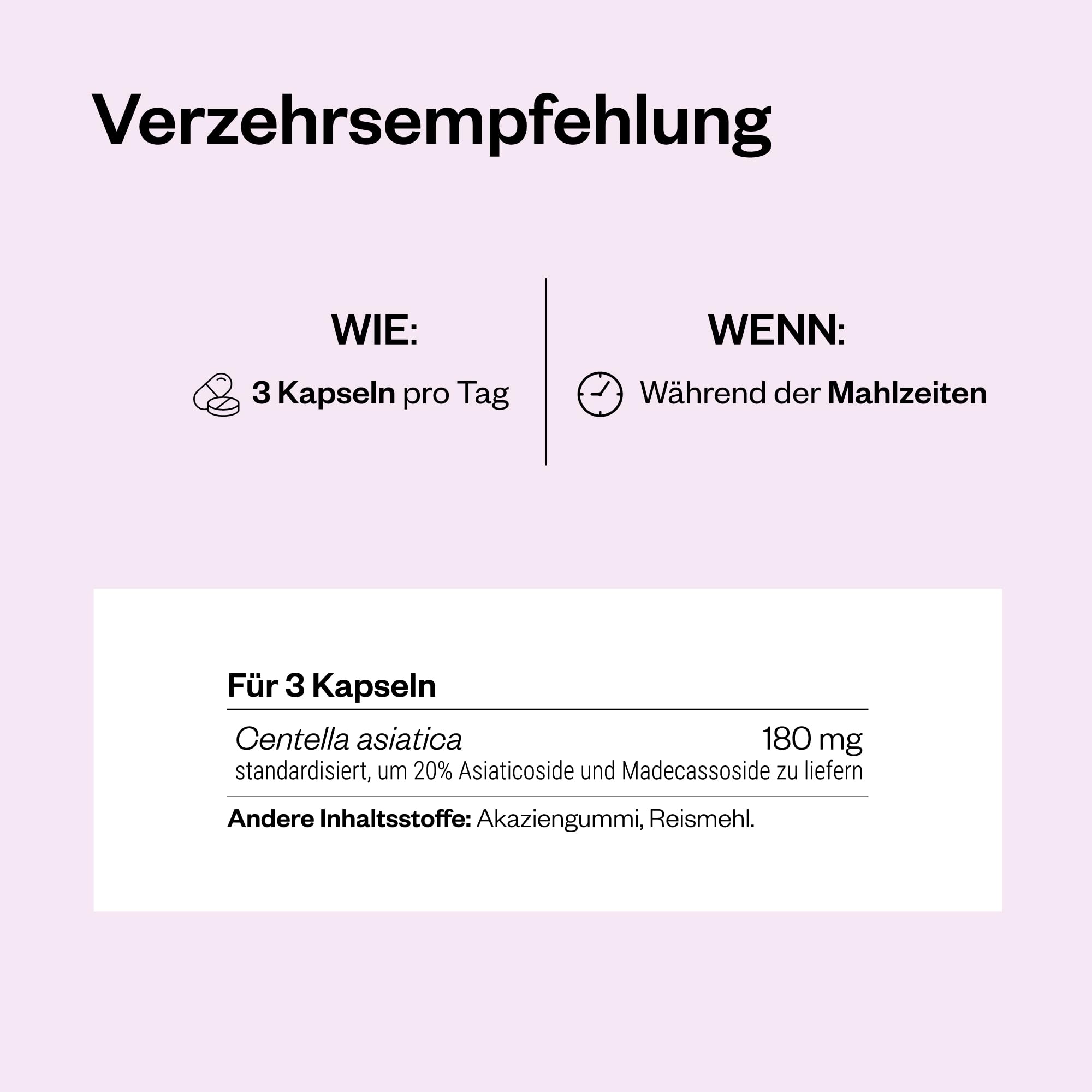 Centella Asiatica - Tigergras - Unterstützt das geistige Wohlbefinden und baut Stress ab - Trägt zu einem gut funktionierenden Immunsystem bei - Vegan - Glutenfrei - Supersmart