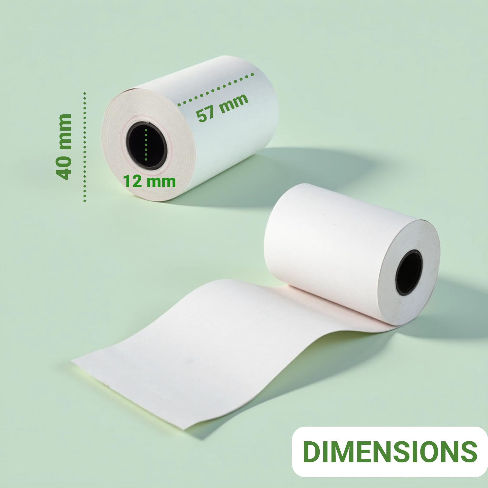 Rollgenio Rouleau tpe cb 57mm x 40mm x 12mm papier thermique sans BPA